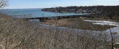 Railroad Bridge over the Four Mile River’s mouth, which connects East Lyme to Old Lyme’s easternmost shoreline.