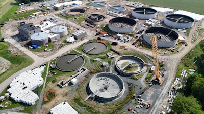 Construction at the Milton Street wastewater plant will double treatment capacity for the Chemung County area. Photo: Chemung County