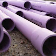 Purple Pipes With Caution Stamp