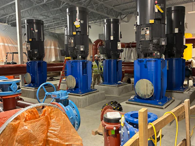The pump gallery before the pumps are connected to the piping. Photo courtesy of SACWSD.