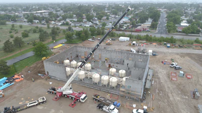 Setting the filter vessels. Photo courtesy of SACWSD.
