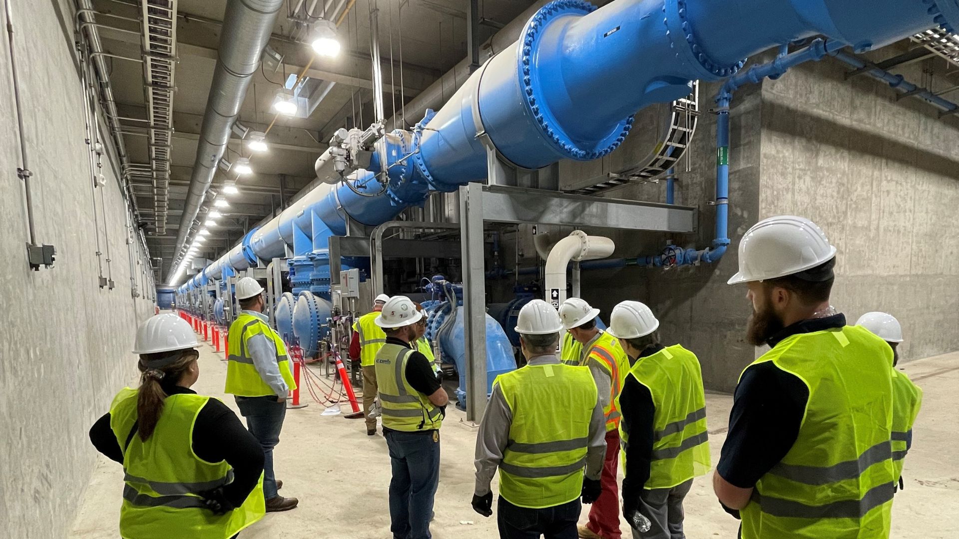 HGSD staff and board tour the Northeast Water Purification Plant, slated to increase treated water production from 80 million gallons per day to 400 MGD.