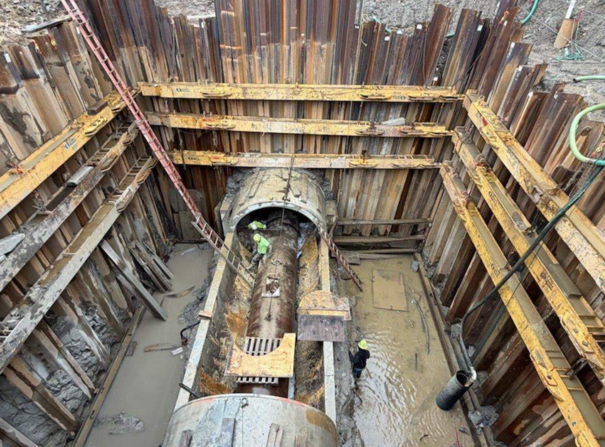 The oversized sewer tunnel infrastructure.