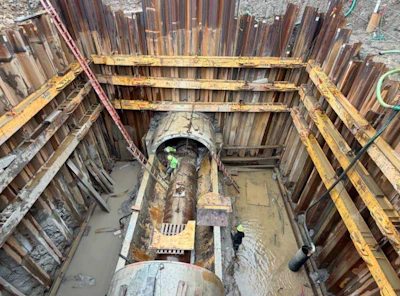 The oversized sewer tunnel infrastructure.