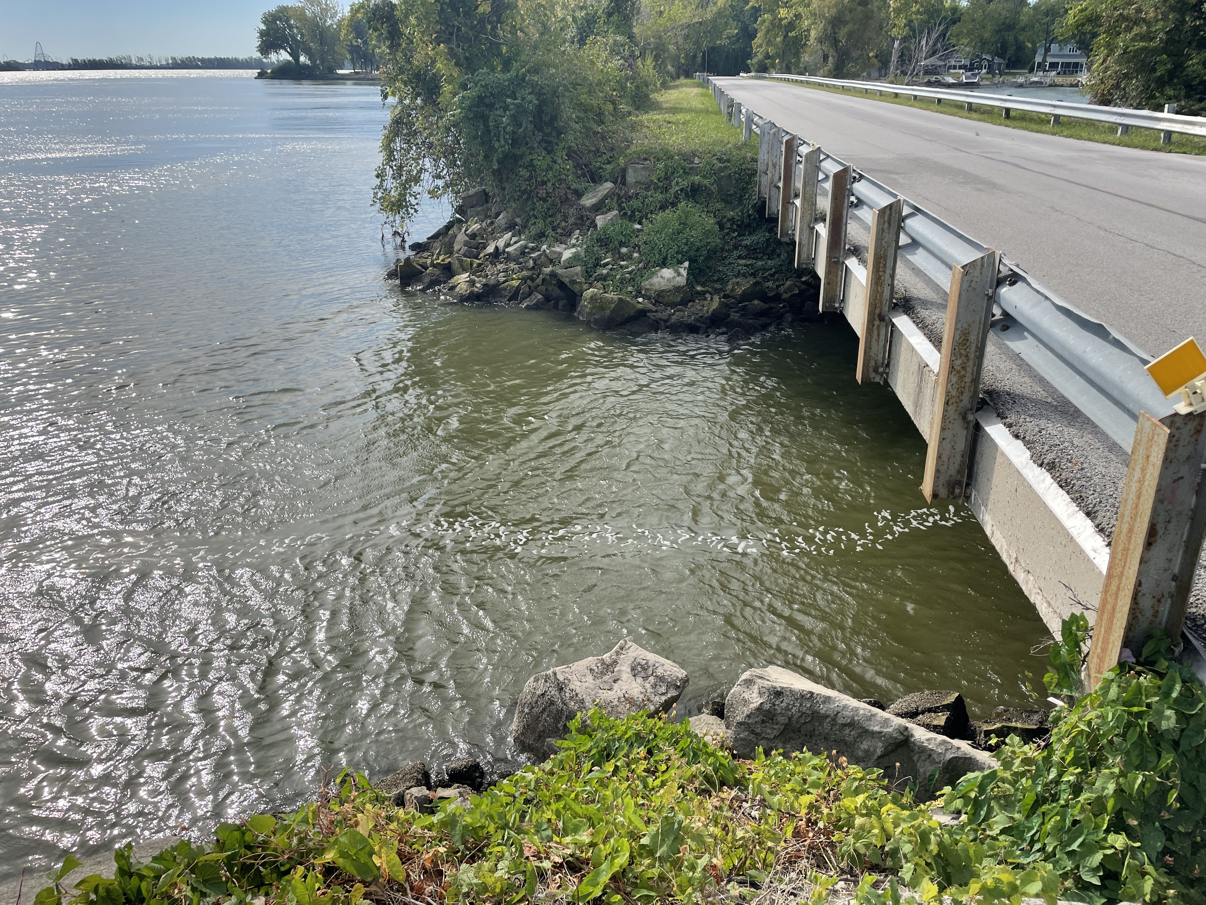 The causeway crossing at Johnson&rsquo;s Island.
