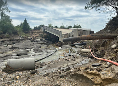A closer look at the Hazel Dell Bridge washout. | Photo by the city of Carmel