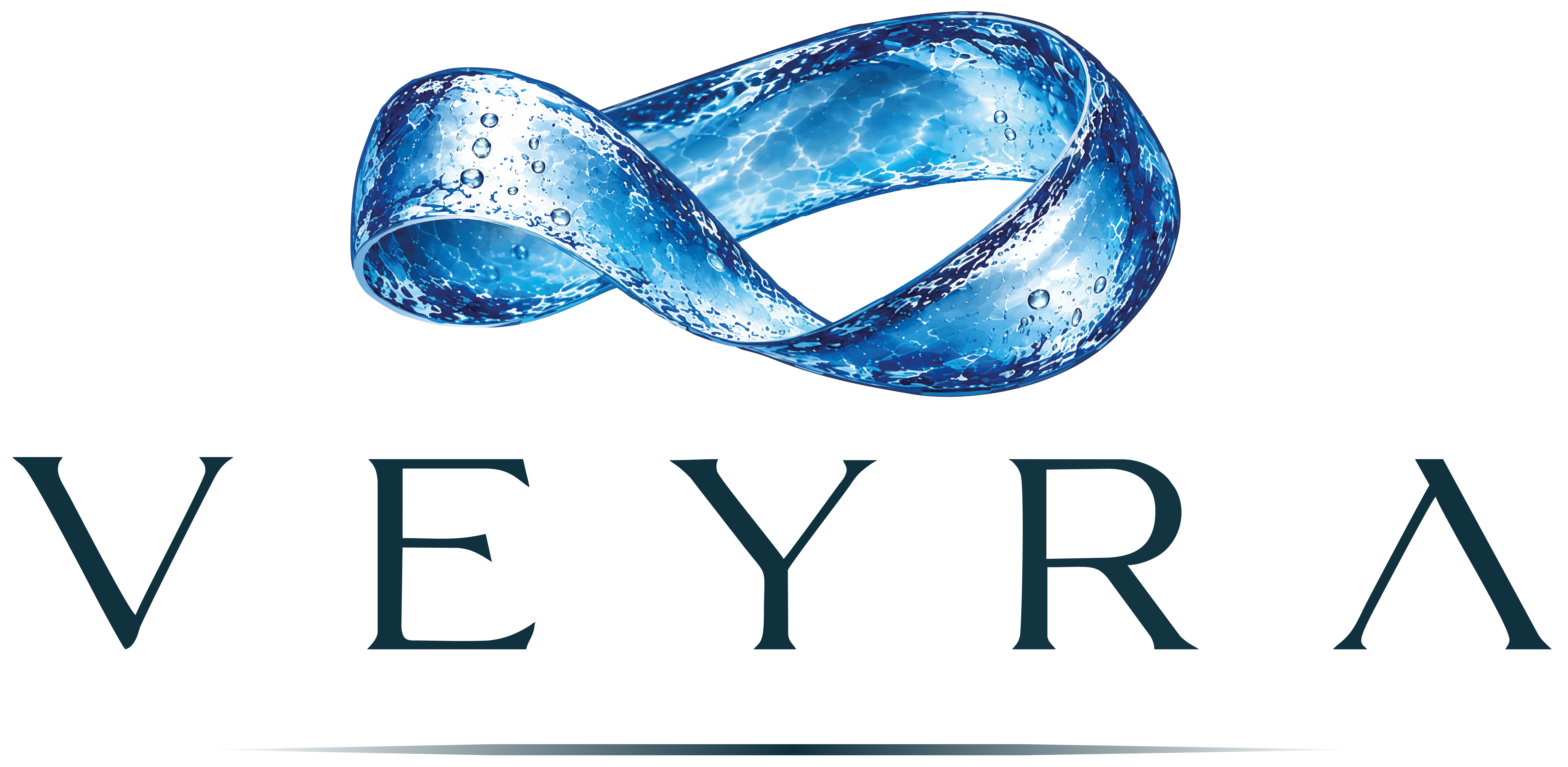 VEYRA logo featuring a blue infinity symbol above the company name in teal text