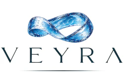 VEYRA logo featuring a blue infinity symbol above the company name in teal text